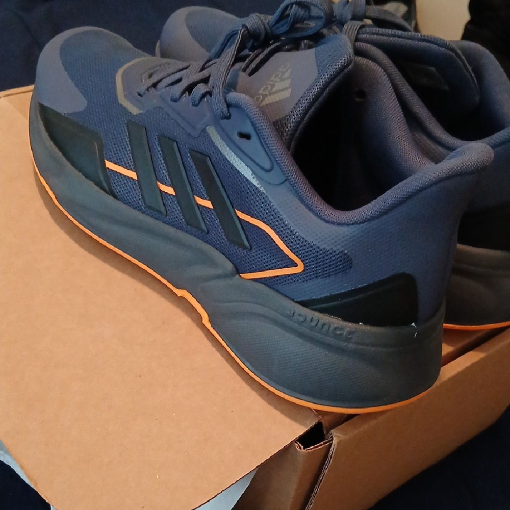 Adidas Blue and Orange Athletic Shoes with Modern Silhouette - Picture 3 of 5